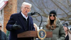 Donald Trump with his wife Melania Trump. Pic: AP