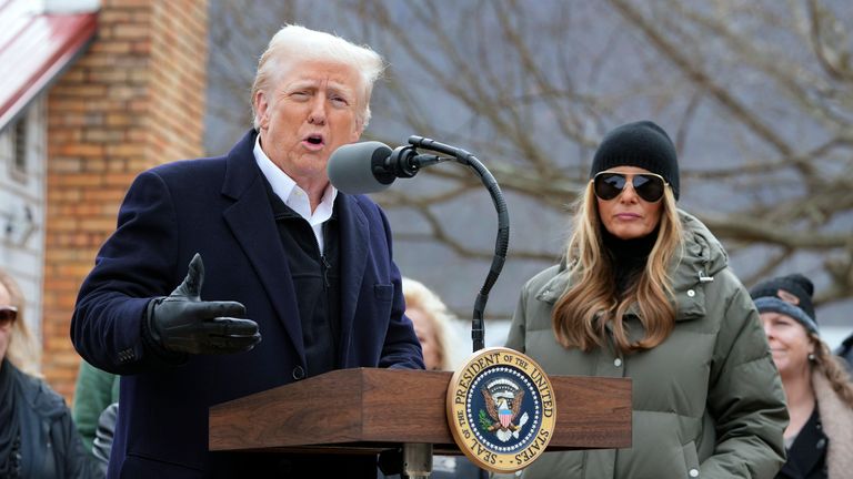 Donald Trump with his wife Melania Trump. Pic: AP