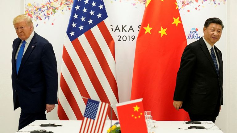 Donald Trump and Xi Jinping during G20 leaders summit in 2019. Pic: Reuters