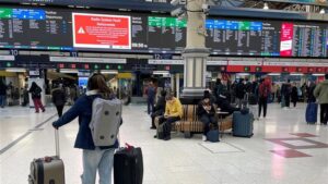 Victoria Station on Friday morning. Pic: PA